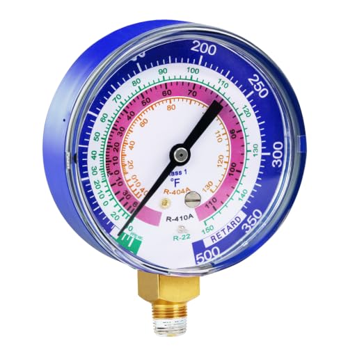 49138 Manifold Gauge, 3-1/8"(80 mm) HVAC Gauges, R-22, R-404A, R-410A