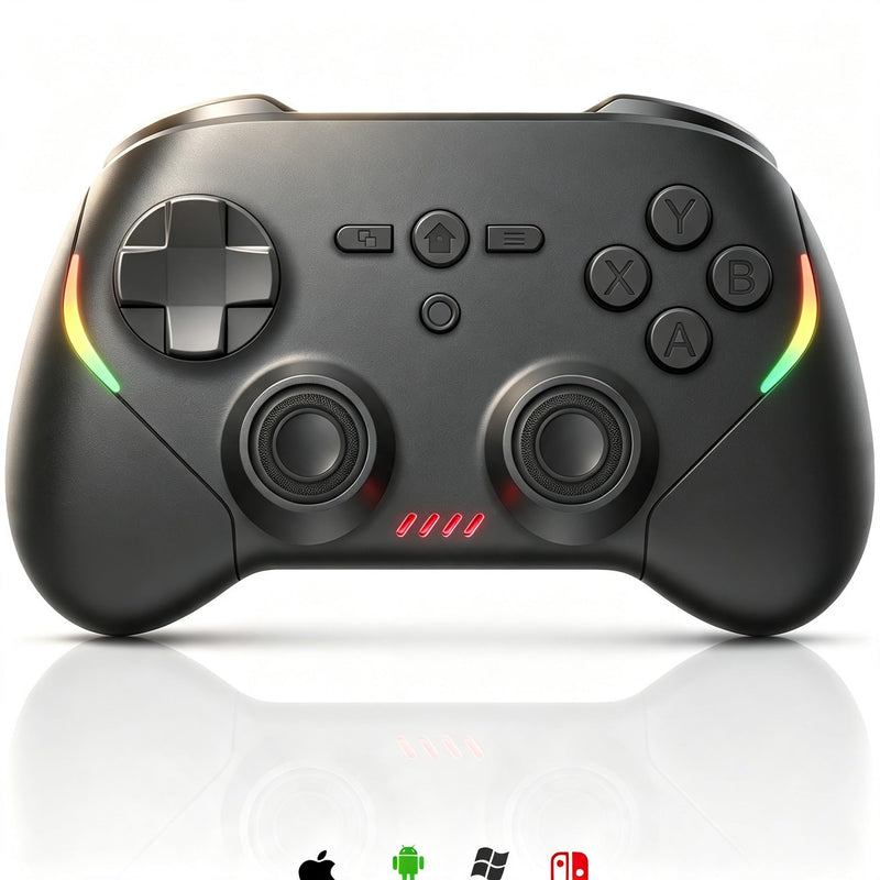 Megadream Phone Controller for PC/Switch 2|Swith/Android/iPad/Tablet/iPhone Controller - RGB light - Hall Effect Trigger/Joystick - Call of Duty, Roblox, Genshin Impact, Direct Play Black