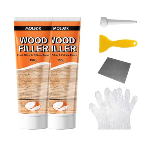  [AUSTRALIA] - 2 Pack White Wood Filler Putty, 10.5oz Wood Repair Compound 300g