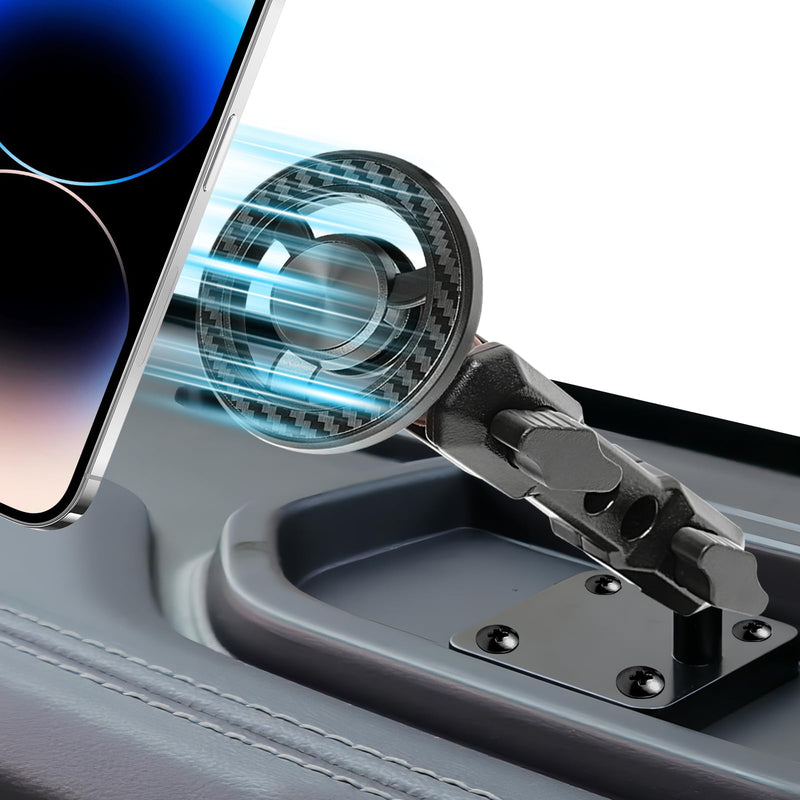 Magnetic Phone Mount for 2024-2026 Jeep Wrangler JL 4XE | MagSafe Dashboard Holder for 12-17 Series Accessories, 360° Rotation Phone Holder for 2025-2026 Jeep Gladiator JT