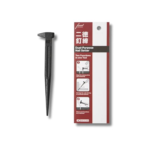 2-in-1 Nail Set 160mm, Japanese Nail Setter Tool for Woodworking, Trim & Finish Nails, Hardened Steel, Made in Japan - Made in Japan, forest Originals