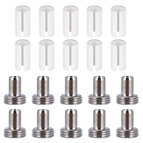 20pcs VFL Fiber Optic Visual Fault Locator Replacement Parts, Include 10 Ceramic Core Tube Sleeves & 10 Metal Heads Tips for Fiber Optic Tester Network Cable Tester & Light Meter 20