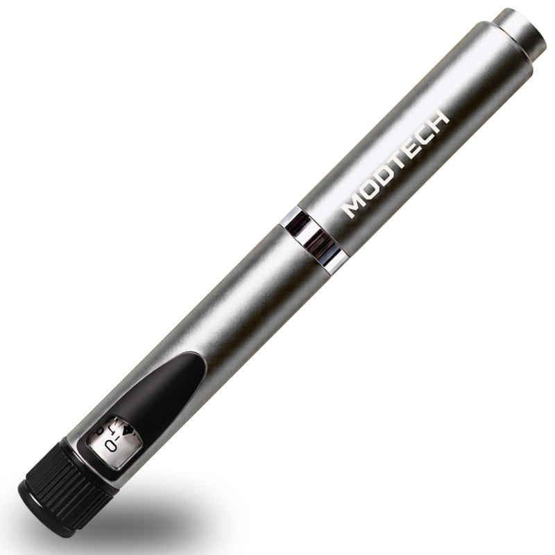 V2 Premium Metal Research Pen with Precision Dial Up to 60 Units - Professional Laboratory Instrument with Aluminum Body & Adjustable Mechanism (Silver) - MODTECH Silver