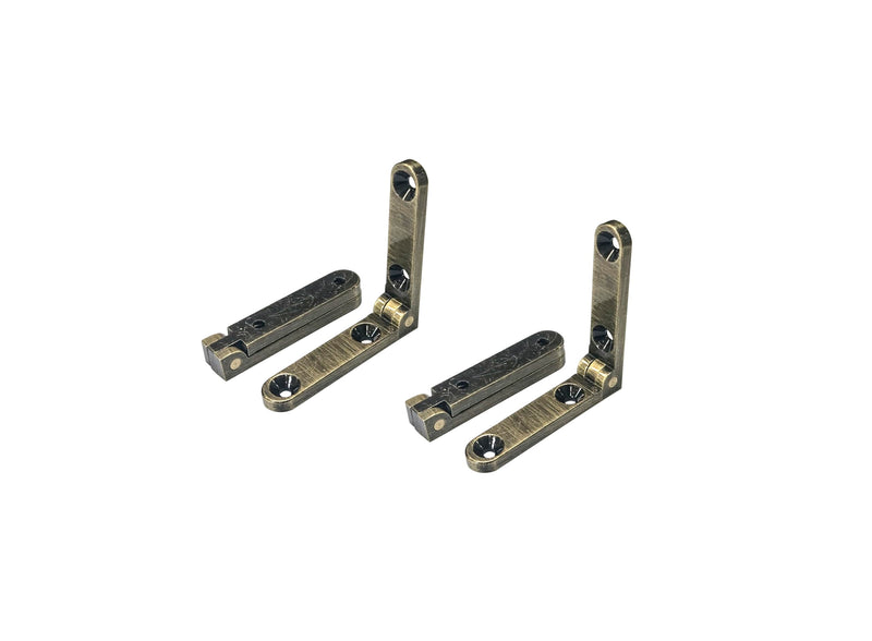 QCAA Solid Brass Heavy Jewelry Box Side Rail Hinge, 40 x 8 x 3mm (1.57" x 0.31" x 0.118"), 92 to 95 Degree, Brushed Antique Brass, Made in Taiwan, 2 Pair (4 PCS) 2 PRS(4 PCS) Matte Black