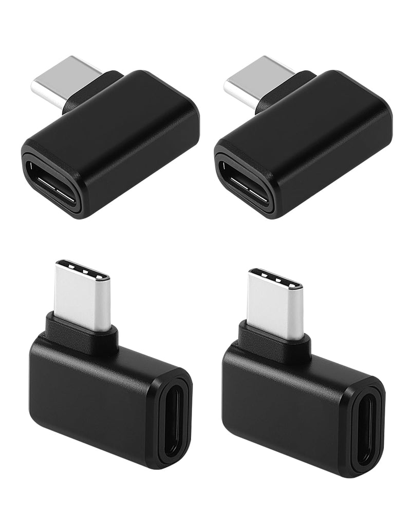 UCEC USB C Right Angle Adapter, 240W 40Gbps USBC 90 Degree Adapter | Male to Female 8K@60Hz Type C Extender Adapters for Laptop Tablet Cell Phone Right Angle USB C to USB C 4Pack Set1