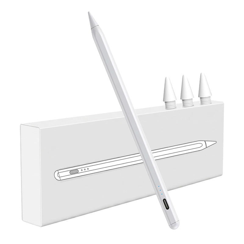 Pencil for Apple iPad A16 10th Generation, 2X Fast Charge Stylus Pen for 2026-2018 iPad A16/11, Air 11/13 M3/M2/5th, Pro 13/11/M4/12.9, Mini A17 Pro/6/5th Palm Rejection Tilt Sensitivity White