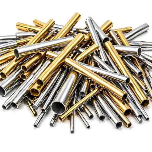 Yaocom Mixed Metal Tubing Cutoffs, Brass Steel Aluminum for DIY Jewelry