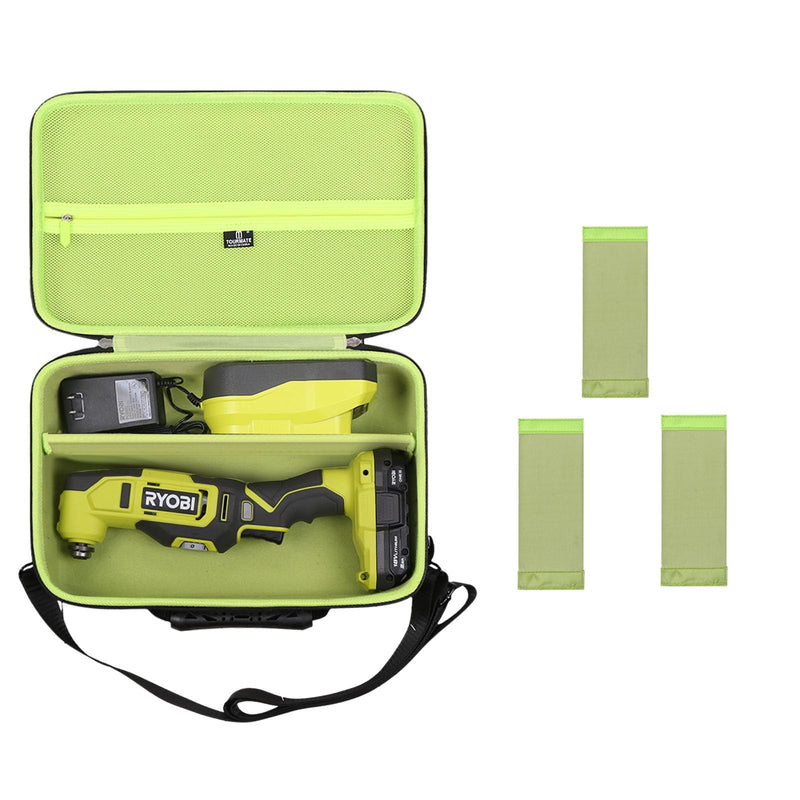 Tourmate Hard Storage Case for Ryobi 18V/PBLMT50B ONE+ HP 18-Volt Multi Tool - Travel Case for Milwaukee 2836-20/2526-20 M12 Multi-Tool(Box for Sale) (Black & Green, M) Black & Green