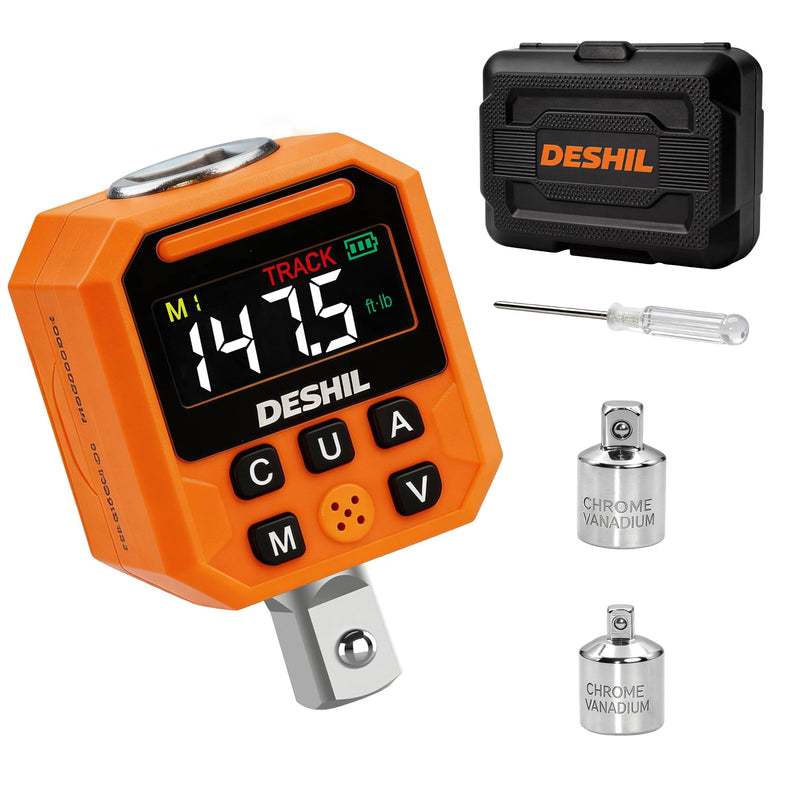DESHIL 1/2" Digital Torque Adapter Set, 7.4-147.5 Ft.lb/10-200 N.m Digital Torque Wrench Adapter with Buzzer & LED Alert, 1000 Data Storage, 8 Preset Values for Automotive Car Motorcycle Repair 7.4-147.5 Ft-lb/10-200 Nm