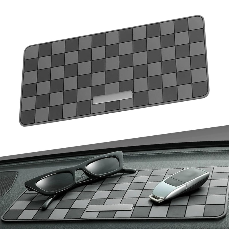 Car Dashboard Anti-slip Mat, Anti-slip High-temperature Resistant Dash Mat, 11.8" x 6" Multifunctional Center Console Storage Mats, Universal for Most Cars, Trucks, SUVs (Gray)