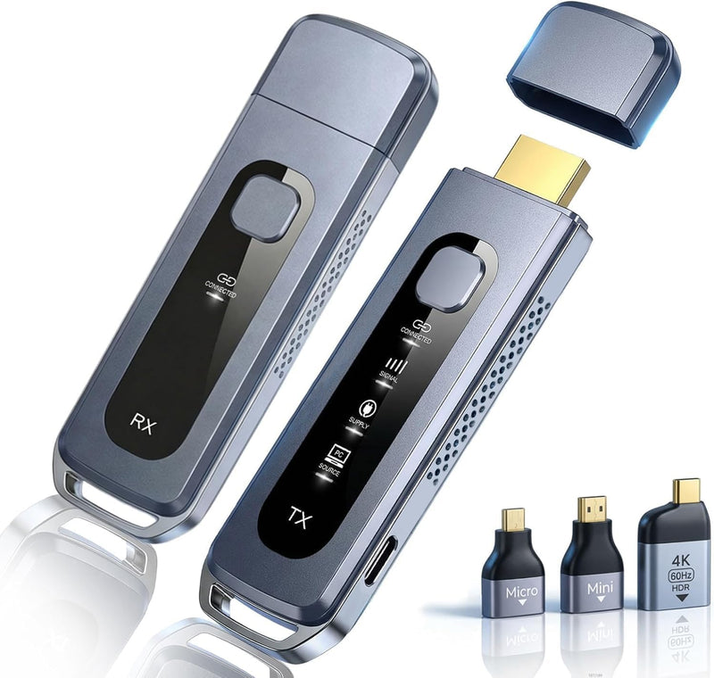 Wireless HDMI Transmitter and Receiver 165FT/50M, LED Display, 4K Decoding 1080P@60Hz Output, Plug & Play, Zero Latency, Dual-Band 5G+2.4G for Video and Audio Monitor from Projector/TV Box/PC 2