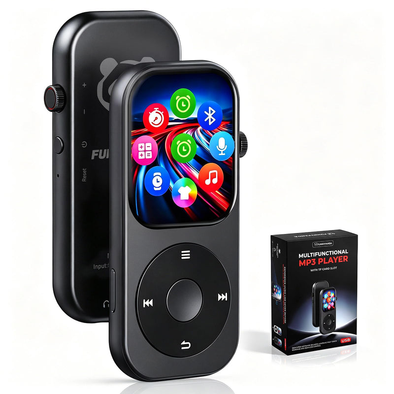 128GB MP3 Player with Bluetooth 5.3, Music Player with Built-in HD Speaker, MP3 Music Player 2.01-inch Touchscreen & Touch Rotation Physical Buttons Support Pictures, E-Books, Calculator