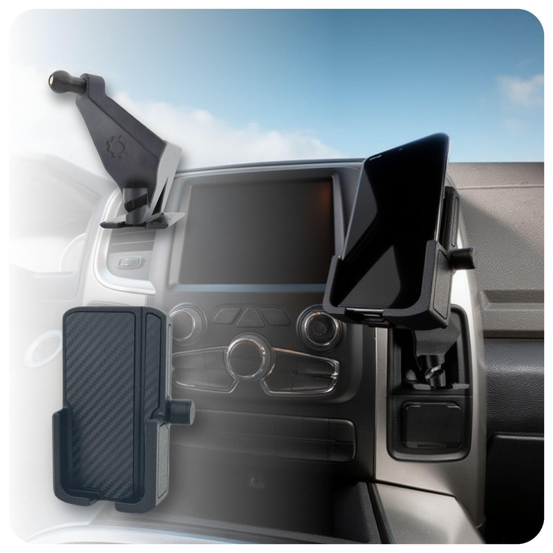 Phone Holder for Ram 2013-2018 1500/2500/3500/4500. Custom Made/No Tools Required.