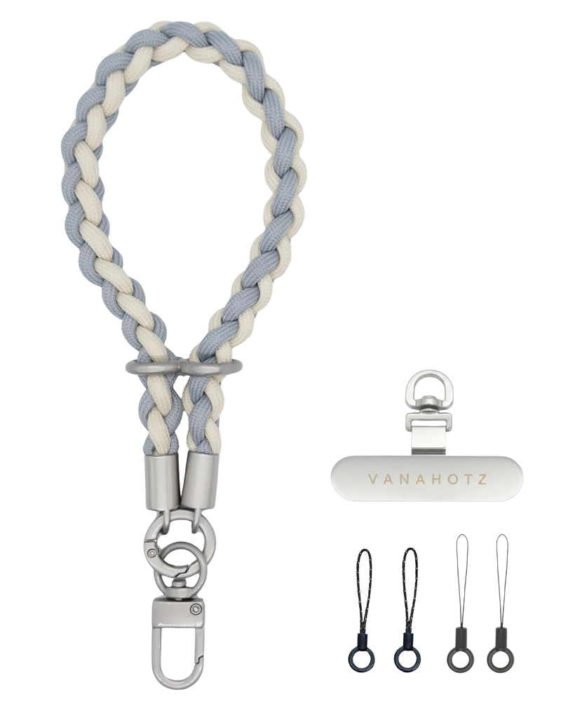 Phone Wrist Strap, Adjustable Cell Phone Lanyard Strap | Charm Wrist Lanyard for Women and Men, for Phone Case, Anti Theft Phone Strap for Daily Use and Loss Prevention Off-white Gray