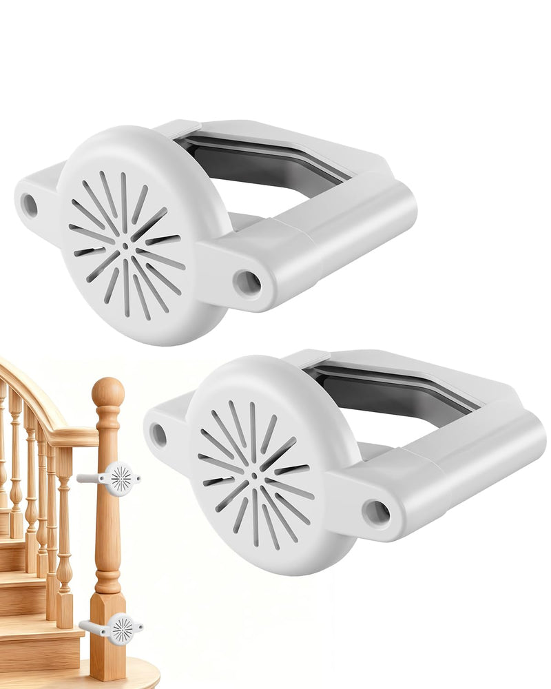 No Drill Baby Gate Banister Adapter, Upgraded Mounting Kit for Stairway, Fits Round & Square Posts 1.5"–3.5", for Most Baby & Dog Gates, No Holes in Your Posts, White