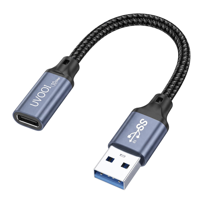 USB C Female to USB A Male Adapter 10Gbps Data Transfer Cable 60W&3A | USB Male to USB C Female Adapter USB 3.2 Gen 2 Type C OTG Charging Compatible for Flash Disk, Laptop, PC, Charger, Quest Link 0.5FT 1