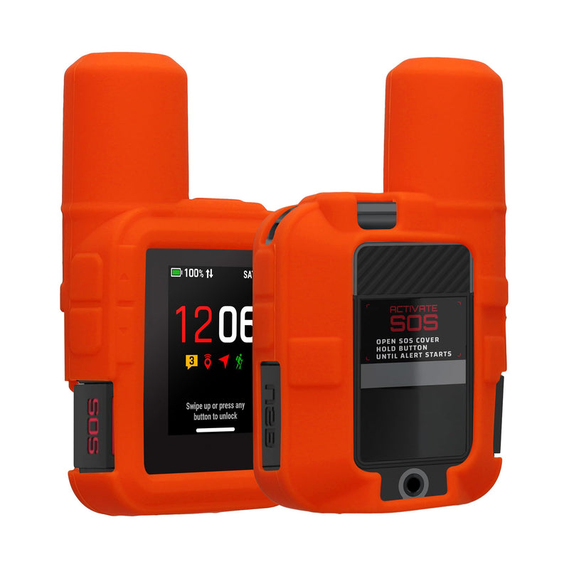 kwmobile Silicone Case for Garmin inReach Mini 3 / Mini 3 Plus Case - Protective Cover for GPS Handheld - Anti-Slip Outdoor Sleeve in Orange