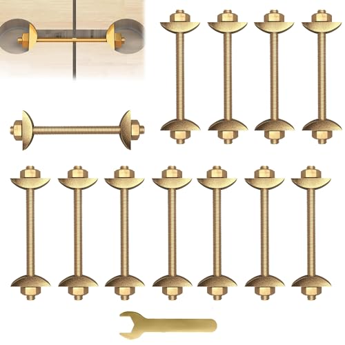 Countertop Joint Connectors, 12 Sets M8x100mm Miter Bolts & Draw Bolts, Heavy Duty Furniture Fastening Kit for Butcher Block, Bed Frame Hardware, Stair Assembly & Wood Joinery – Zinc-Plated