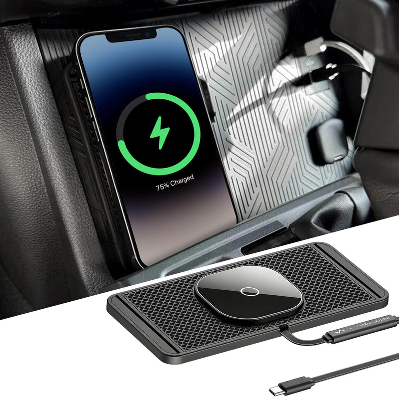 Magnetic Wireless Charger for Toyota Tacoma 2024 2025 2026 for Toyota 4Runner 2025 2026 15W Fast Wireless Car Phone Charger Pad Non-Slip Phone Holders for iPhone 17/16/15/14/13/12 black
