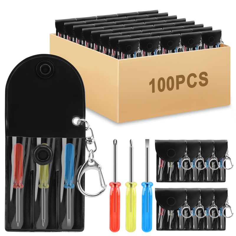 HOFASON Small Bulk Gifts for Men Adults Teens, Mini Screwdriver Keychain Set Bulk 100 Pcs, Stocking Stuffers, Party Favors Prizes for Adults Men, Mini Tools Gifts for Employee Coworkers