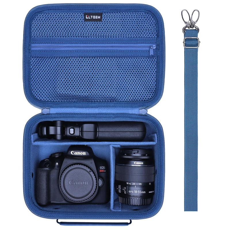 Small Camera Case Bag for Canon EOS Rebel T7/R50//R100 DSLR Camera Blue | Hard Carrying Travel Case for Canon EOS Rebel T7/R50//R100/R6 Mark II/R8/R6 Mark III/R50 V/T6/R10/R5 Mark II DSLR SLR Camera Small