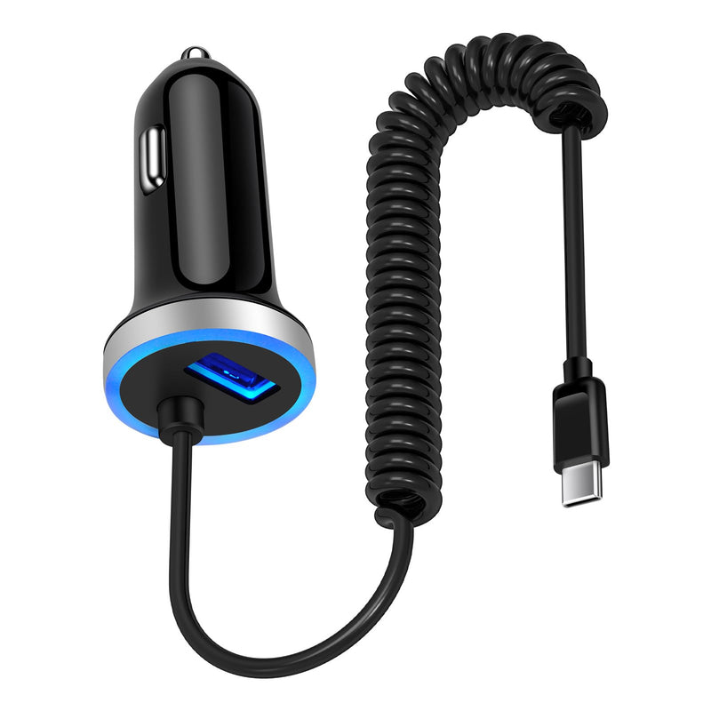 for Samsung S26 Ultra USB Car Charger Fast Charging forSamsung Galaxy S26 S26+ S25 Ultra S25 FE S24 Ultra S23 S22,USB A Car Charger + 3FT Coiled USB C Cable for Galaxy A56 A55 A36 A35 A26 A25 A16 A15
