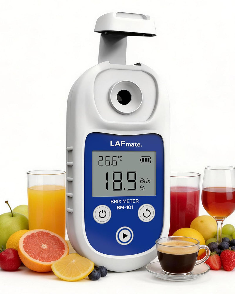Digital Refractometer Range 0-55 BM101 Brix Refractometer ±0.2% Accuracy with ATC, IP65 Brix Meter for Juice, Wine Making & Coffee 0-55% Brix