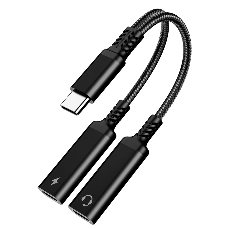 Marsno 𝐔𝐩𝐠𝐫𝐚𝐝𝐞𝐝 USB C Splitter, 2-in-1 USB C Headphone and Charger Adapter with HiFi DAC, PD 60W Fast Charging USB C Aux Dongle Cable for iPhone 17 16 15, iPad, Pixel,Galaxy S25 S24