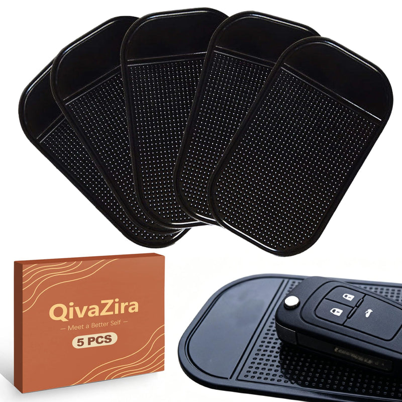 5 Pcs Car Dashboard Sticky Pad Anti-Slip Gel Mat for Cell Phone Keys Sunglasses Non-Slip Interior Dashboard Accessories Reusable and Washable Grip Pad for Automotive Truck SUV