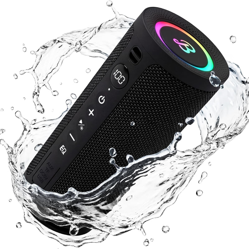 BassBloom Roar 3 Portable Bluetooth Speaker,IPX6 | 20W Powerful Sound with JIKE Bass,24H Playtime,Bluetooth 5.4,RGB Lights,Wireless TWS Pairing,Outdoor for Camping and Beach
