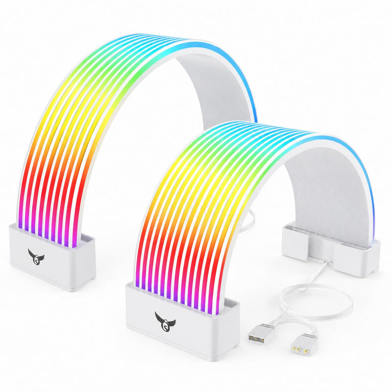 Osprey ARGB PSU Cable Cover, GPU 2x8-Pin & 12+4-Pin, 81 LED, 5V 3-Pin 2×8P / 12+4P Cables White