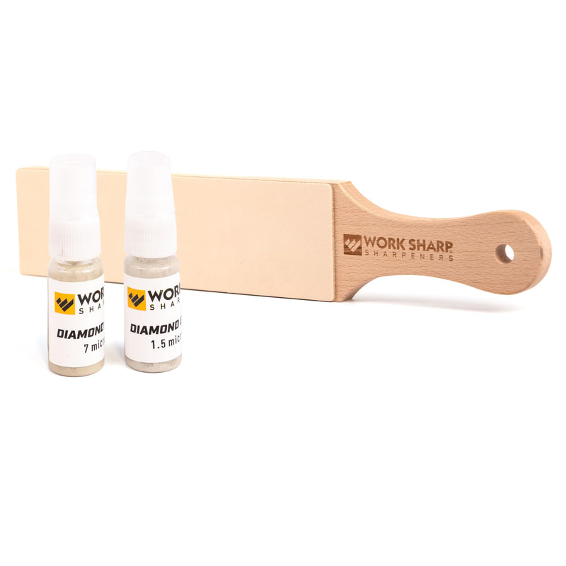 Work Sharp Leather Strop And Diamond Emulsion Kit - Precision Edge Refinement System - Knife Sharpening, Polishing, Honing Tools And Blades
