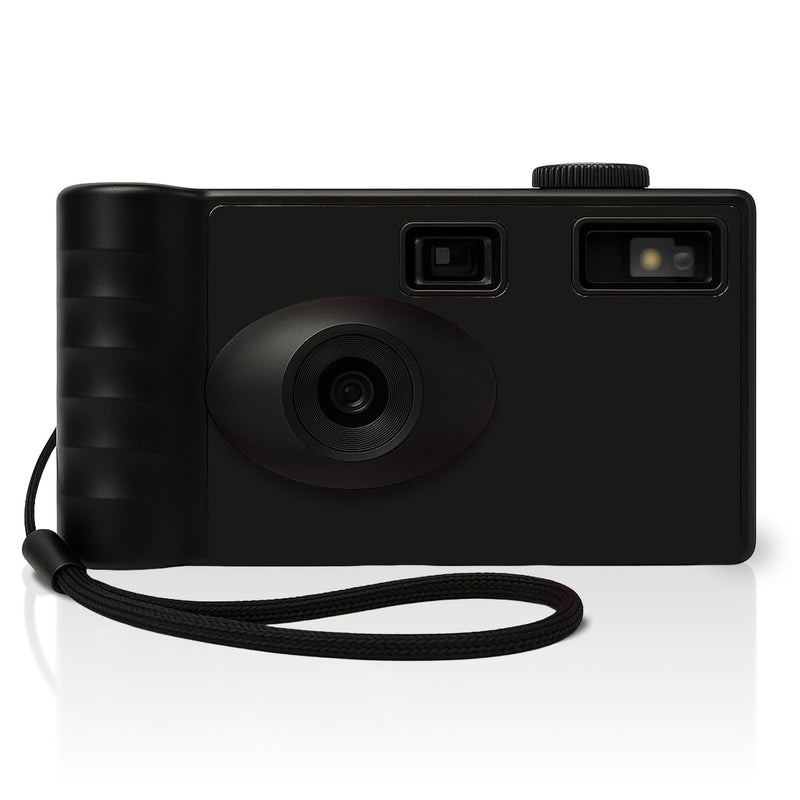 LENSY Screen Free Digital Camera | Four Built in Filters | Rechargeable, 8mp, Lightweight, Focus-Free, Auto-Flash, Easy-to-Use, Reusable, Retro Film-Style Photos (Matte Black) Matte Black