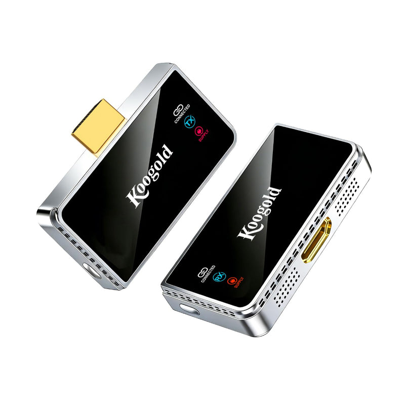 Wireless HDMI Transmitter and Receiver, Plug and Play Extender Kit | Wirelessly transmit video and audio to compatible displays with plug-and-play setup, LED guidance and efficient cooling. Silver