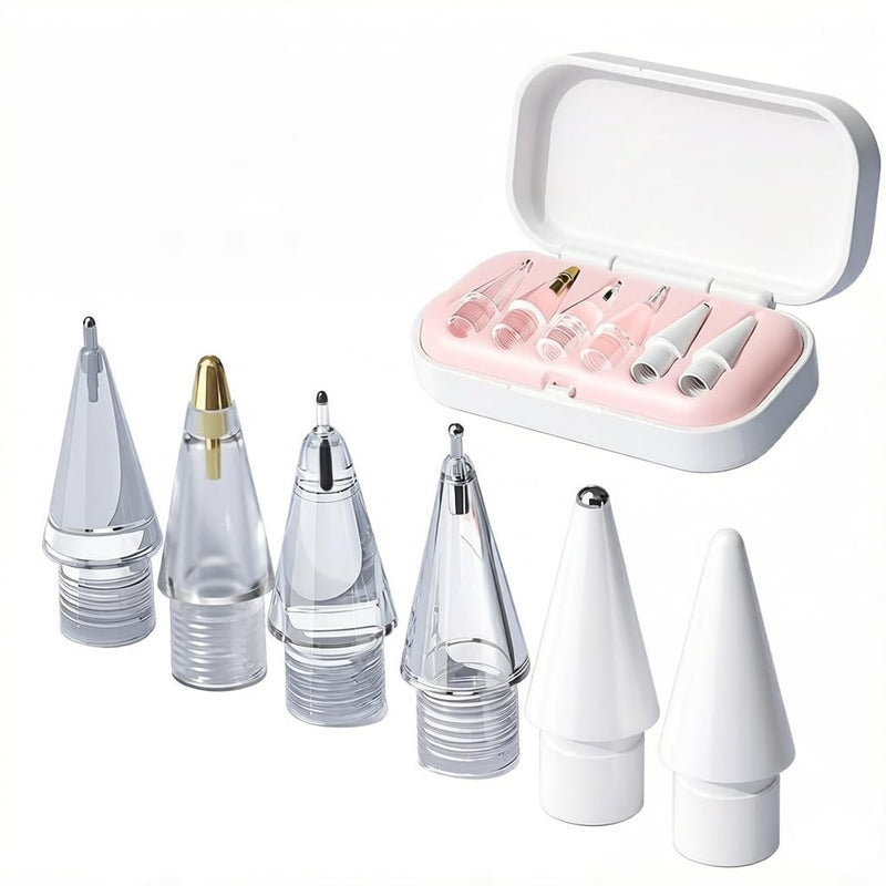 Replacement Tips for Apple Pencil Pro/ 2nd Gen/ 1st Gen/USB C, Upgraded Apple Pencil Tips with Case No Wear Out Fine Point Precise Control, for iPad Pen Nibs Sets (6)