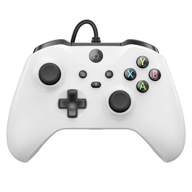 Kamylorus Wired Controller for X-BOX/PC, Hall Effect Joysticks&Triggers Gamepad with Turbo, 3.5mm Headphone Jack/Dual Vibration, Compatible with X-BOX One/S/X, X-BOX Series S/X, PC, IOS, Android Platforms(White, 7.2ft) White
