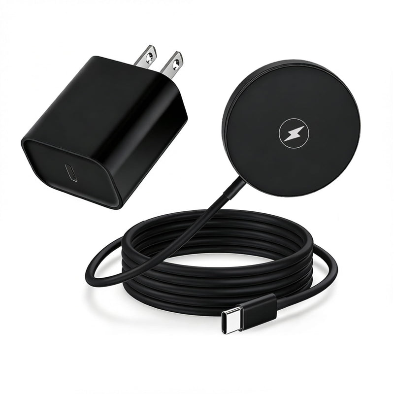 [Apple MFi Certified] iPhone Magnetic Wireless Charger 15W 6FT Mag-Safe Charging Pad with USB C Fast Wall Charger Block for iPhone 17 Pro Max/Air/16 Pro/16 Plus/15/14/13/12/AirPods Pro 3/2(Black)