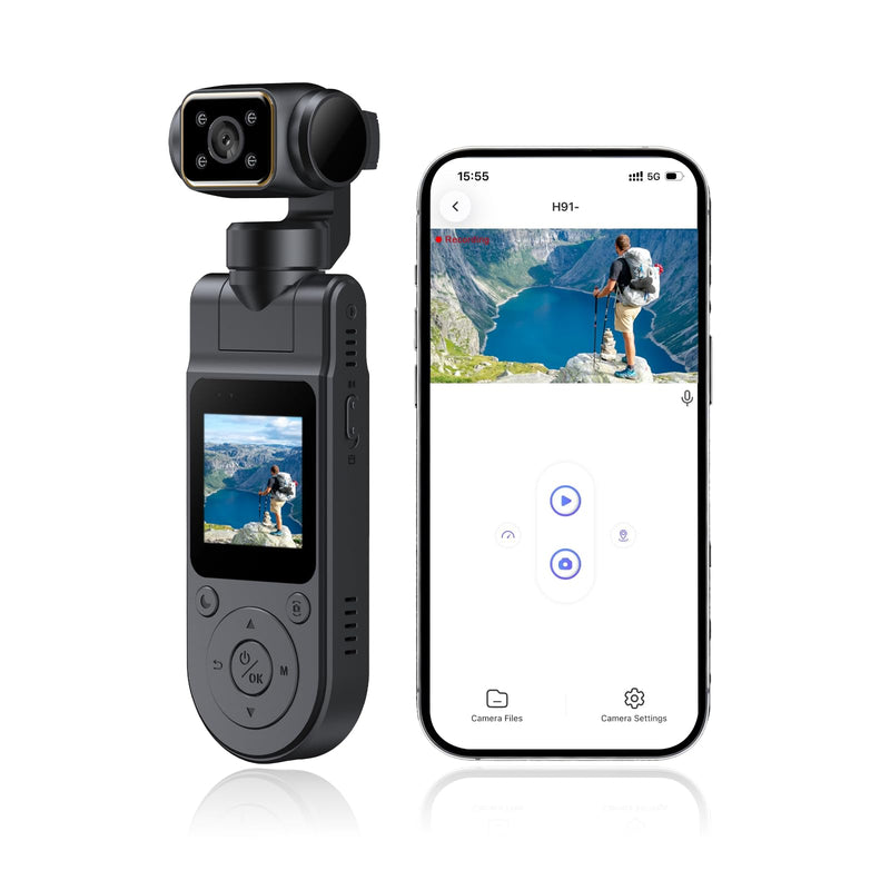 FHD 1080P WiFi Body Cameras with Audio and Video Recording | Mini Action Camera for Vlogging, Personal Body Mounted Video Camera for Sports with Long Battery Life and Night Vision
