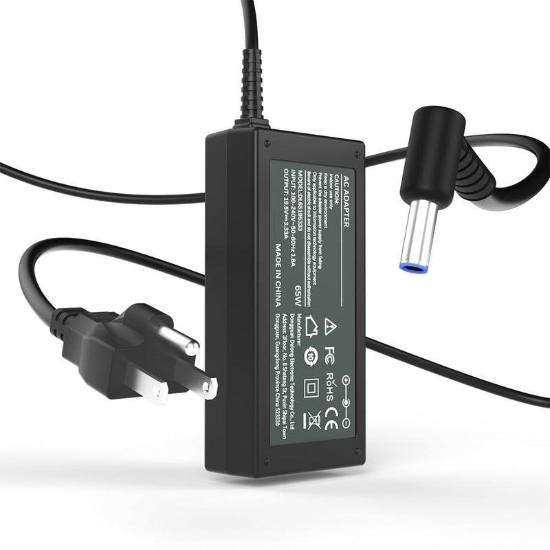 65W 45W Computer Charger Smart Blue Tip 4.5mm Compatible with HP | Pavilion x360 14/15/17, Envy 13/15, EliteBook ProBook Chromebook Stream Spectre |19.5V 3.33A 710412-001