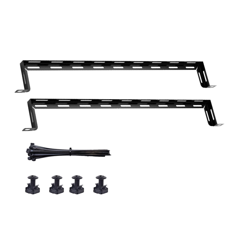 0.5U Rack Horizontal Mountable Cable Lacing U Bar, 19" Cabinet | Depth 2.36" ,with 4pcs Cage Nuts & Screws, 20pcs Cable Ties, fit for Network Cabinet Mount Wire Management
