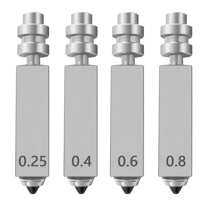 HzdaDeve 4PK Kobra X/Kobra 4 Nozzle Kit Integrated Hardened Steel Nozzles 0.25MM 0.4MM 0.6MM 0.8MM Quick-Swap High Flow High Speed Throat Tube Nozzles Print Head Hot End for Anycubic 3D Printer 0.25/0.4/0.6/0.8MM