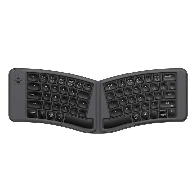 Keychron B11 Pro Ultra-Slim Foldable Wireless Keyboard, 65% Alice Layout | Three Device Switching 1000 Hz Polling 2.4 GHz Wired Mode Launcher Key Remapping Up to 138 Hour Lab Tested Battery Life