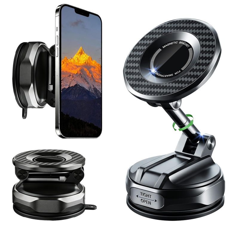 Magnetic Wall Phone Holder for Shower Mirror Glass Tile & Kitchen | 2026 Modern Home Decor & RV Accessories; 360° Adjustable; Nano Gel Suction Cup; Strong Magnet; Fits iPhone 12-17 & All Phones