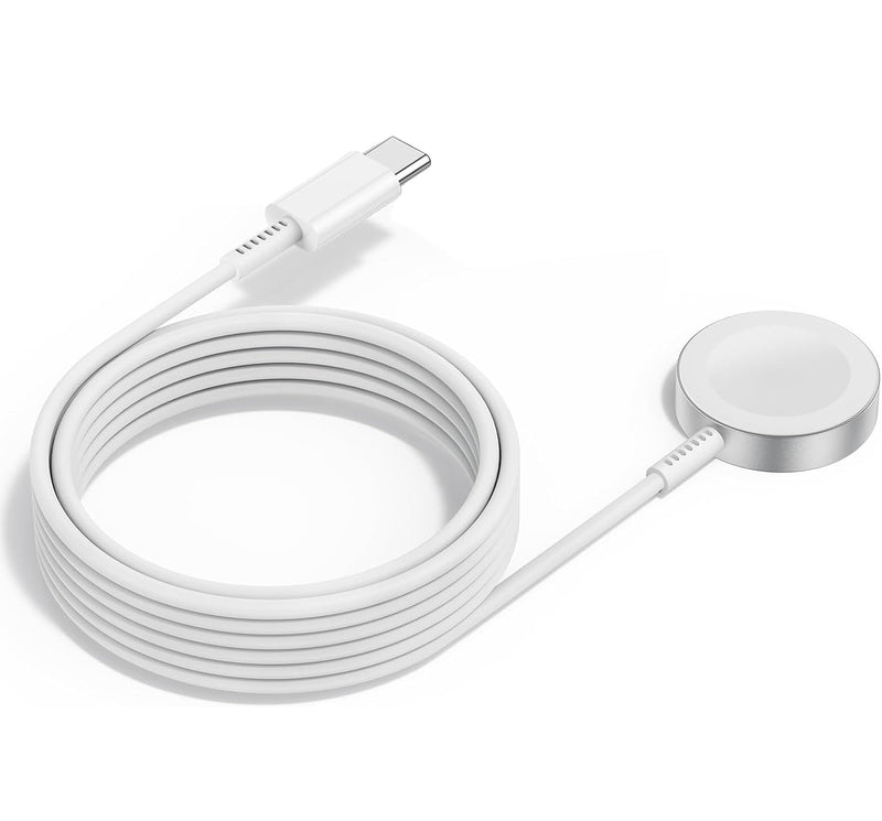 2Pack for Apple Watch Charger Cable, Magnetic Fast Charger to USB C Cable 6FT, Wireless Fast iWatch Charger Portable Compatible with iWatch Ultra/Series 9/8/7/6/SE/SE2/5/4/3/2/1-White