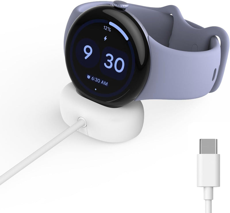 Charger for Google Pixel Watch 4, 5W Fast Replacement Charging Dock Cable for Pixel Watch 4 (41mm / 45mm) White