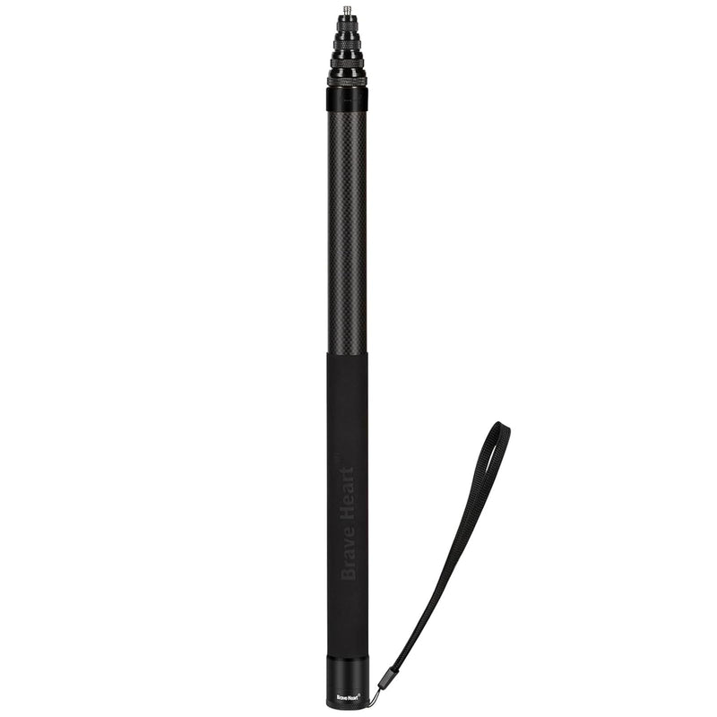 3m Invisible Selfie Stick for Insta360 X5 X4 X3 Filmmakers, 10ft Carbon Fiber Extended Pole for Panoramic Camera Vlogging (Black)