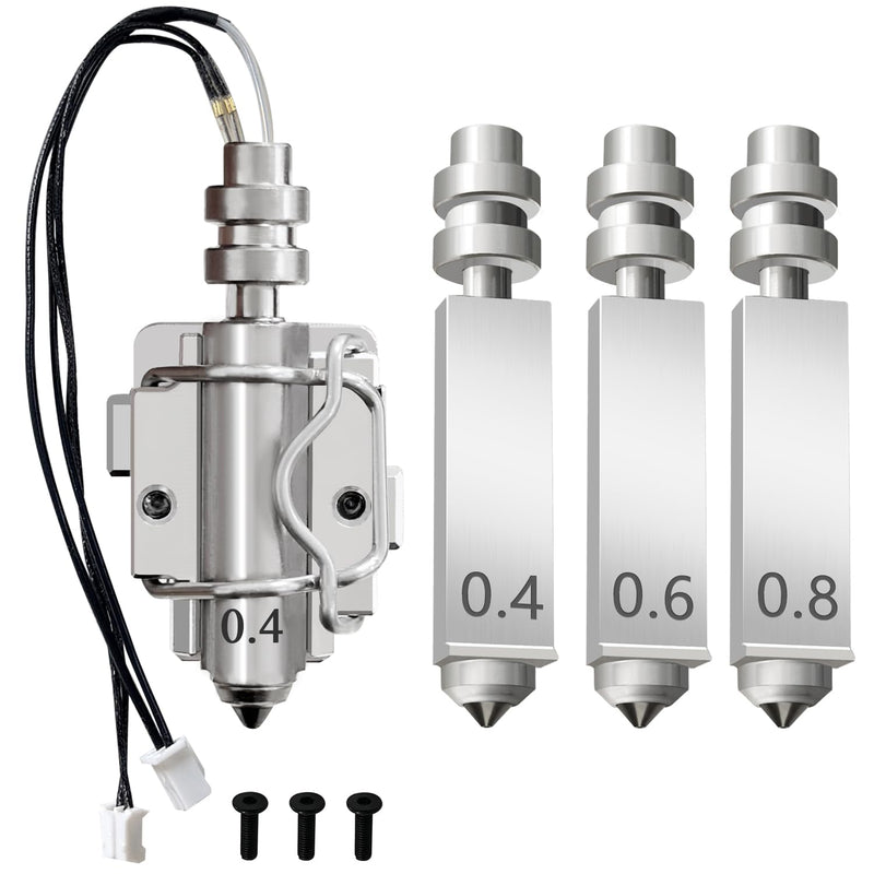 4PCS Kobra X Hotend Nozzles and 1PC Heating Assembly Kit 3D Printer Assembled Extruder Kits for Anycubic Kobra X All Metal Hot End/Printhead Integrated 0.4mm/0.4mm/0.6mm/0.8mm Nozzle 5