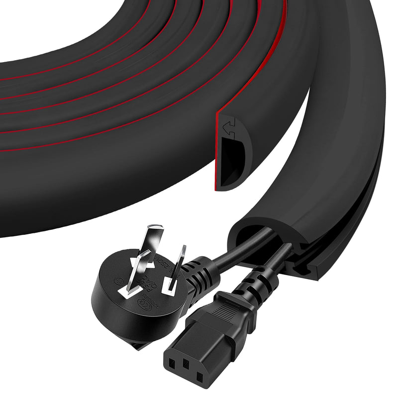 Wall Cord Hider,Flexible Self-Adhesive Wire Cover,Black,Large -118inch | Flexible Self-Adhesive, Wire Cover, With Tools,Side-Open Cable Raceway, For Mounted TV, Home Theater & Office Black Large -118inch