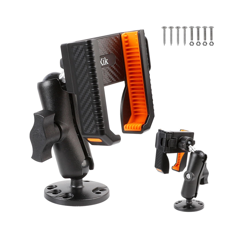 xik Phone Mount Holder for Boat Kayak Car Truck UTV - Round AMPS Base, [1s Lock & Release][360° Adjustable], Fits 4.7"-7.2" Phones, Heavy Duty, Wall Mount Medium style