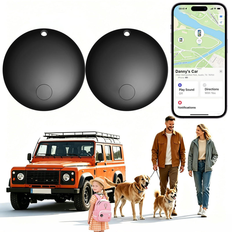 GPS Tracker for Vehicles No Monthly Fee (Android Only) - 2 Pack | Mini Car Tracker Tag, Tracking Devices, Hidden Compatible with Google's Find Hub for Pet, Car, Key, Luggage